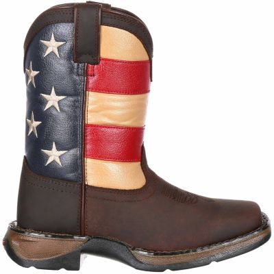 Image showing 6 th Durango Unisex Kids' Lil' Rebel Flag Western Boots, Brown/Union Flag, Little Kid