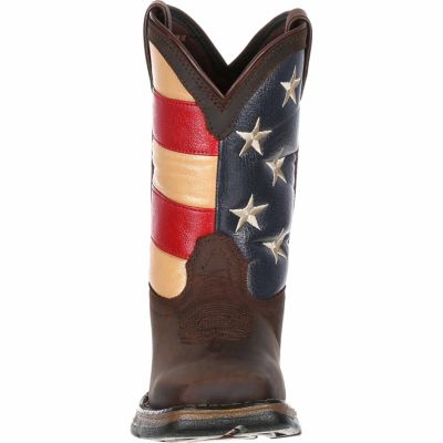Image showing  Unisex Little Kid Lil' Rebel Flag Western Boots, Brown/Union Flag, DBT0160