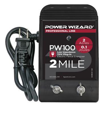 Power Wizard 0.1-Joule 1 to 3-Mile Plug-In Electric Fence Energizer