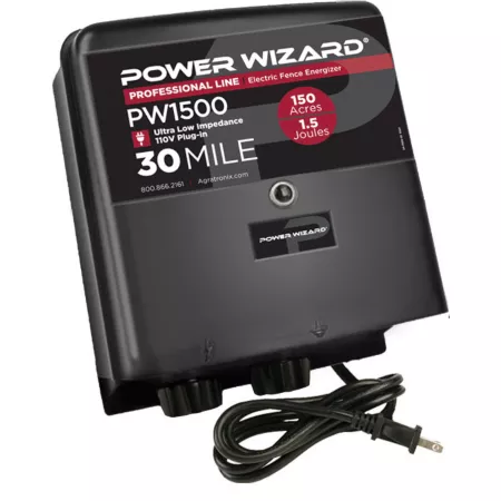 Power Wizard 1.5 Joule Plug-In Electric Fence Energizer Electric Fence Chargers