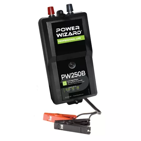 Power Wizard 0.25 1-10 Joule Battery Powered Electric Fence Energizer Electric Fence Chargers