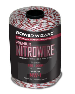 Power Wizard 656 ft. x 375 lb. Nitro-Wire Electric Fence Wire, 1/8 in. W