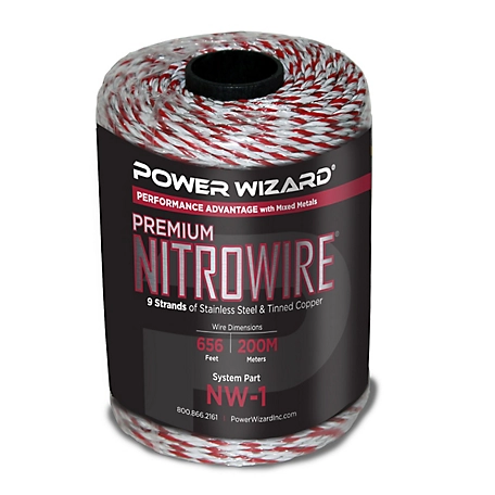 Power Wizard 656 ft. x 375 lb. Nitro-Wire Electric Fence Wire, 1/8 in. W