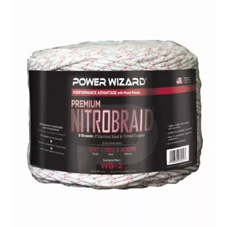 Nitro-Braid Power Wizard Braided Electric Fence Wire 1 312 ft x 700 lb 1/4 in W Electric Fence Wire & Tape