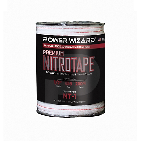 Power Wizard 656 ft. x 275 lb. Nitro-Tape Equine Electric Fence Tape, 1/2 in. W
