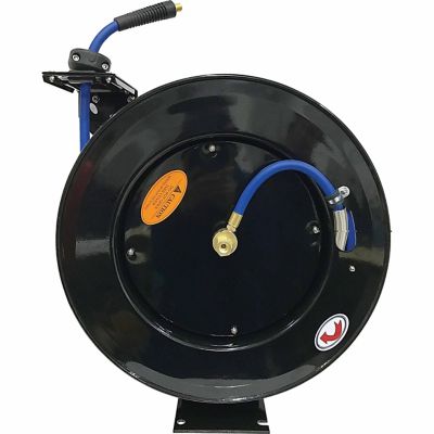 JobSmart 3/8 in. x 75 ft. Spring-Driven Heavy-Duty Auto Rewind Air Hose Reel