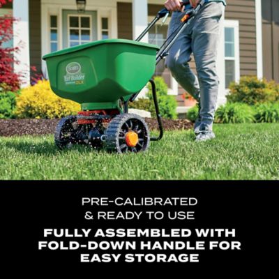 Image showing 7 th Scotts 15,000 sq. ft. Capacity Push Turf Builder EdgeGuard DLX Broadcast Spreader
