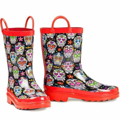 multi colored rain boots