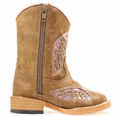Image showing  Toddler Girls' Gracie Wing/Cross Square Toe Zipper Boots, Brown