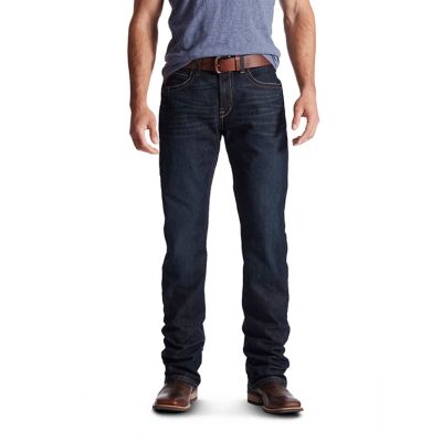 Ariat Men's Stretch Fit Low-Rise Rebar M4 Relaxed DuraStretch Edge Bootcut Work Jeans