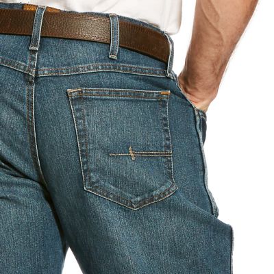 Image showing Ariat Men's Stretch Fit Low-Rise Rebar M4 Relaxed DuraStretch Basic Bootcut Work Jeans
