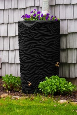 Image showing 6 th Good Ideas Impressions Palm 65 Gallon Rain Saver - Black