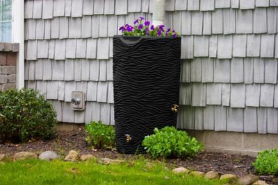 Image showing 7 th Good Ideas Impressions Palm 65 Gallon Rain Saver - Black