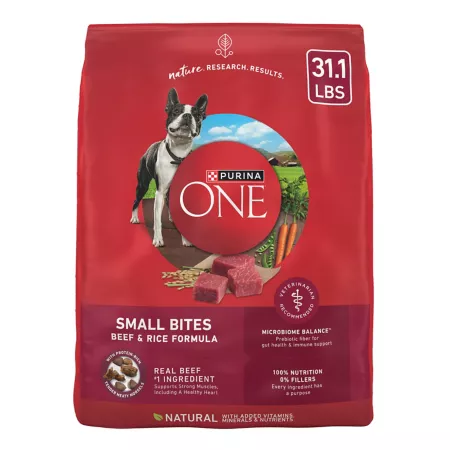 Purina ONE Small Bites Adult Dry Dog Food High Protein and Rice Formula 31.1 lb Bag Dry Dog Food