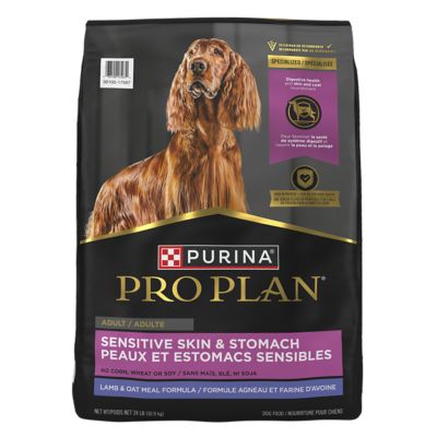 Purina Pro Plan Sensitive Skin and Sensitive Stomach Dog Food With Probiotics for Dogs, Lamb & Oat Meal Formula It worked for my allergic French bulldog! He enjoyed the taste also!
