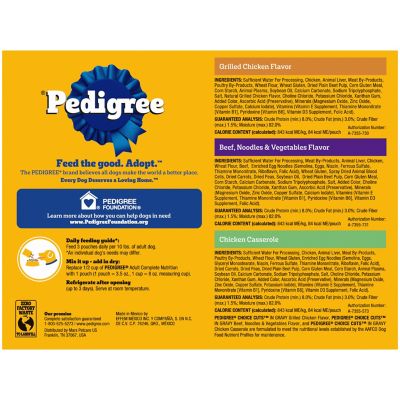 Image showing 9 th Pedigree Adult Soft Choice Cuts in Gravy Wet Dog Food Variety Pack, 3.5 oz., Pack of 18 Pouches