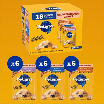 Image showing  Chopped Ground Dinner Adult Wet Dog Food 18 ct. Variety Pack, 3.5 oz. Pouches