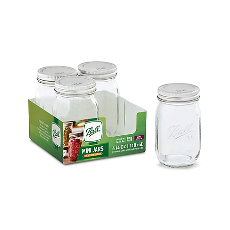 Ball 4-Pack 8-oz Glass Wide Mouth Jars with Lids at