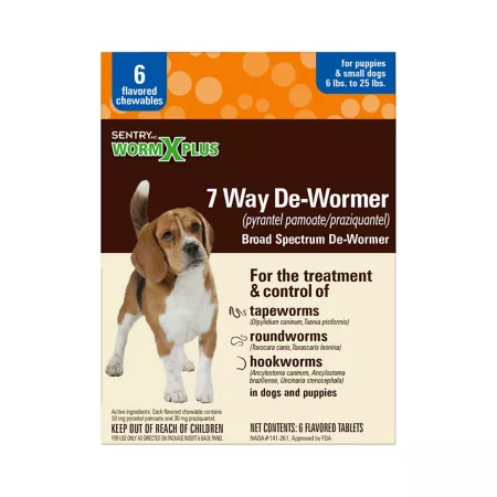 Sentry 7-Way Deworming Treats for Small Dogs 6 ct Dog Dewormers