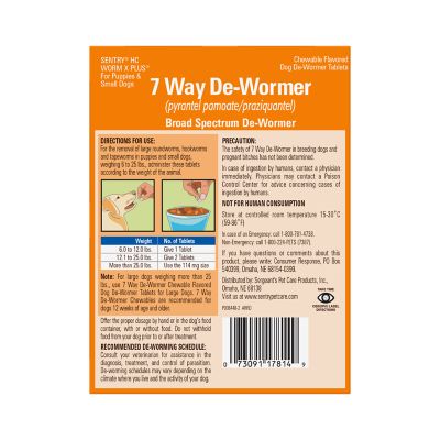 Image showing  WormX Plus 7 Way DeWormer Dog SM 6CT