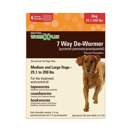 Sentry 7-Way Deworming Treats for Large Dogs 6 ct Dog Dewormers