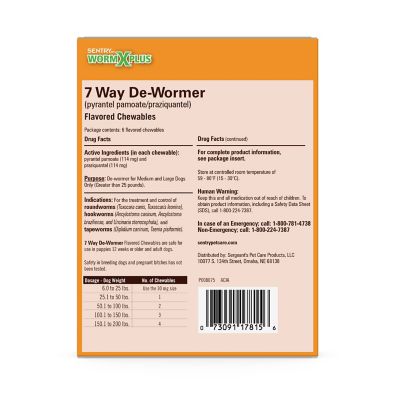 Image showing  WormX Plus 7 Way DeWormer Dog Large 6 ct.