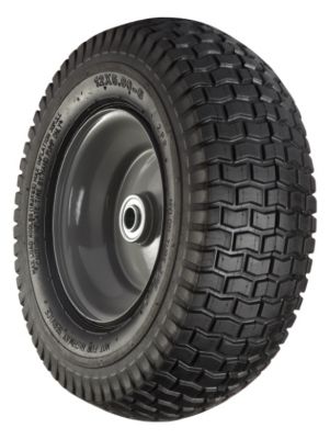 Image showing 12x5-6 Pneumatic Wheels with Turf Tread, 5/8 in. Bore Size