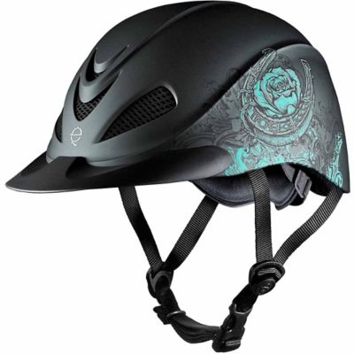 Troxel Rebel Riding Helmet, Large, Turquoise Rose