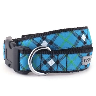 Worthy Dog Adjustable Bias Plaid Dog Collar