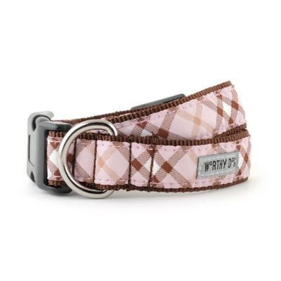 Worthy Dog Adjustable Bias Plaid Dog Collar