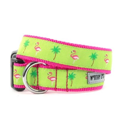 Worthy Dog Adjustable Flamingos Dog Collar