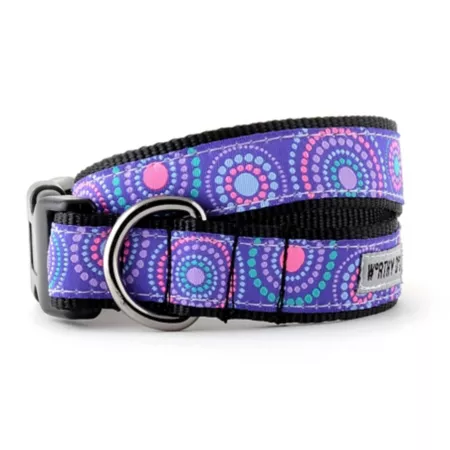 Worthy Dog Adjustable Sunburst Dog Collar Purple Dog Basic Collars