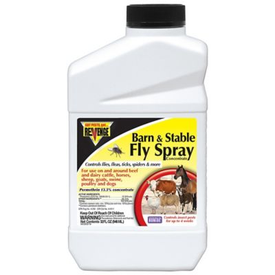 Bonide REVENGE Barn and Stable Fly Spray, 32 oz. Concentrate, Long Lasting Insecticide for Flea and Tick Control