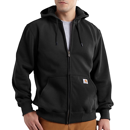 Carhartt Men&s Rain Defender Paxton Heavyweight Hooded Zip-Front Sweatshirt - Black