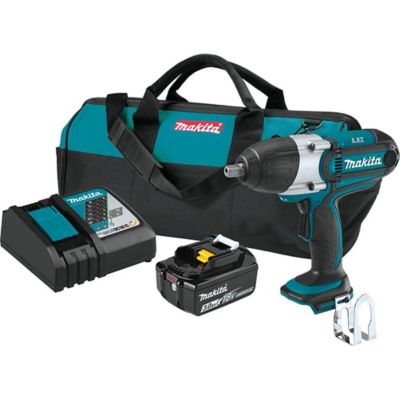 Makita 1/2 sq. in. Drive 18V LXT Lithium-Ion Cordless 1/2 sq. in. Drive Impact Wrench Kit, 3.0Ah, XWT04S1 