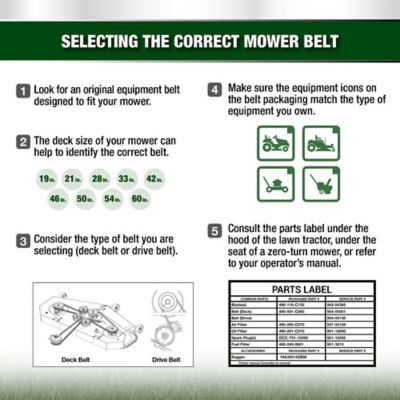Image showing  46 in. Deck Lawn Mower Deck Belt for Bolens, Craftsman, Huskee, MTD, Troy-Bilt, White Outdoor, Yard Machines and More Mowers