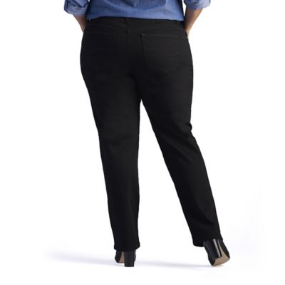 Image showing  Women's Relaxed Fit Mid-Rise Straight Leg Plus Size Jeans