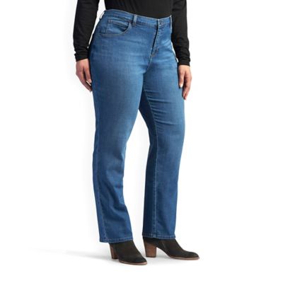 Image showing  Women's Relaxed Fit Mid-Rise Straight Leg Plus Size Jeans