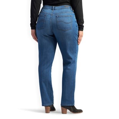Image showing  Women's Relaxed Fit Mid-Rise Straight Leg Plus Size Jeans