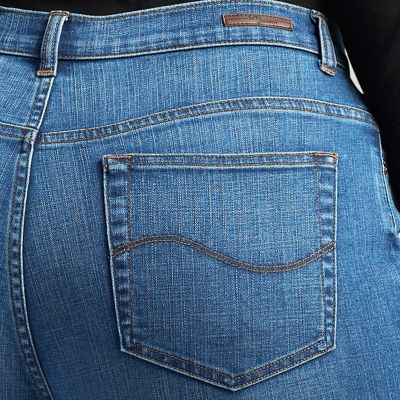 Image showing  Women's Relaxed Fit Mid-Rise Straight Leg Plus Size Jeans