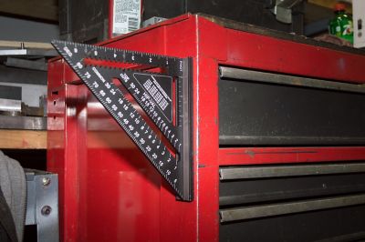 Image showing  7 in. x 3.5-5.5 in. Johnny Square Professional Easy-Read Aluminum Rafter Square