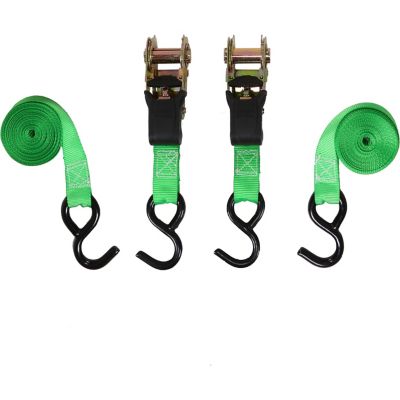 SmartStraps 1 in. x 6 ft. Padded Ratchet Tie-Down, 1,500 lb., Green, 2-Pack