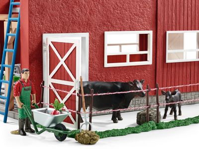 Schleich Large Red Barn with Animal Figurines & Accessories 72102 Toy Figure 