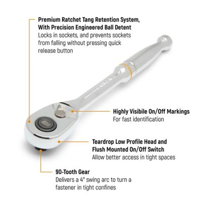 Image showing  1/2 in. Drive SAE/Metric 90 Tooth Ratchet