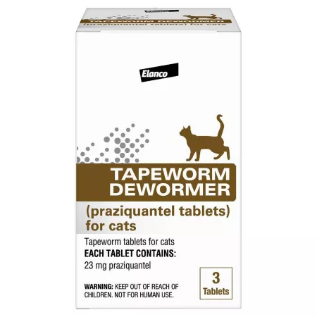 Elanco Tapeworm Dewormer Praziquantel Tablets for Cats 3 ct Cat Dewormers