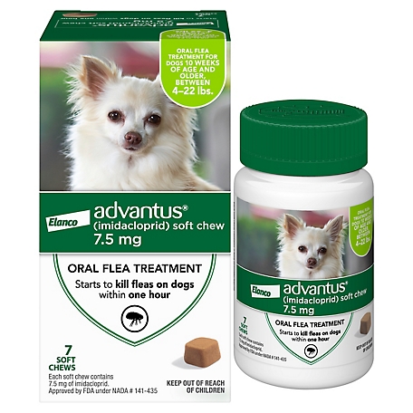 Advantus Flea Control Soft Chews for Small Dogs, 7.5 mg