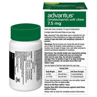 Image showing  Soft Chewable Flea Control Supplements for Small Dogs, 7.5 mg, 7-Pack