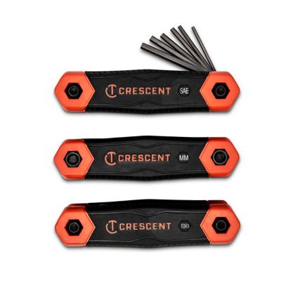 Crescent 3 pc. Folding SAE/Metric/Torx Dual Material Key Set