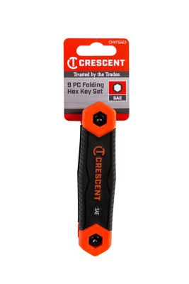 Image showing  9 pc. SAE Folding Dual Material Hex Key Set