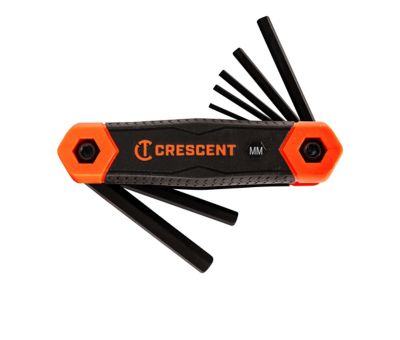 Crescent 8 pc. Folding Metric Hex Dual Material Hex Key Set